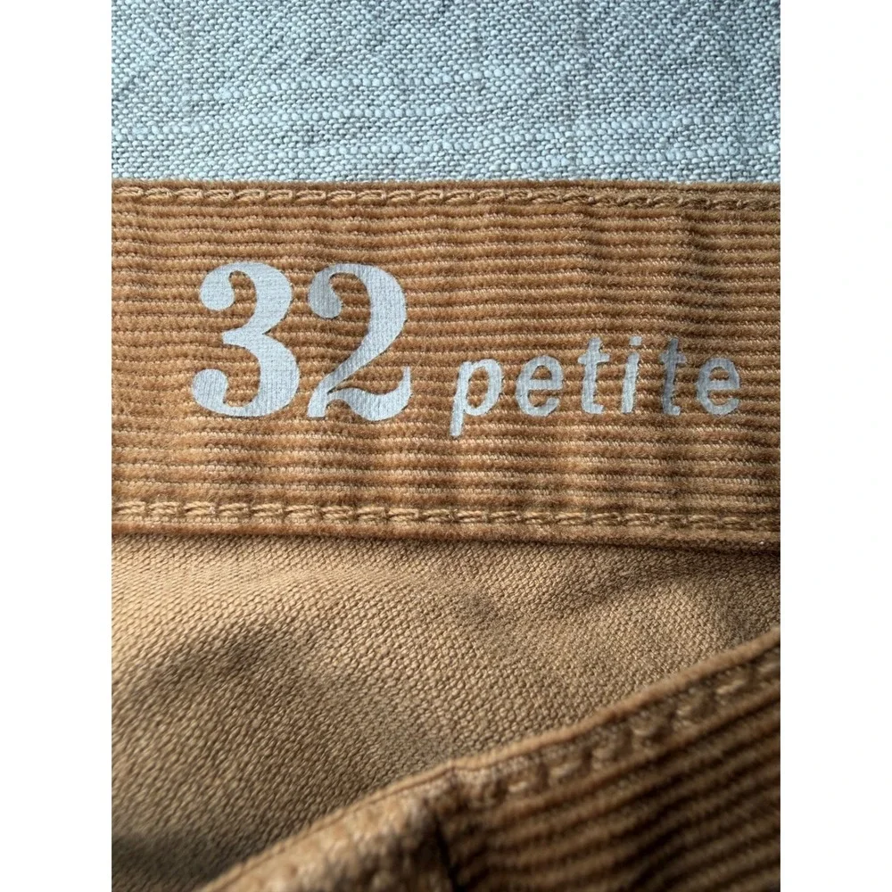 J.Crew Matchstick Corduroy Pants 32 Petite Camel Tan Straight Leg Stretch Cotton